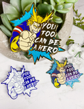 All Might "Be A Hero" Charity Pin